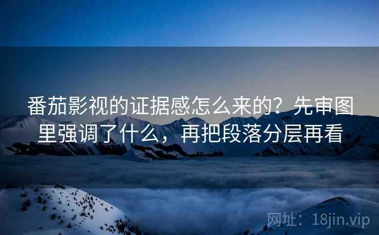 番茄影视的证据感怎么来的？先审图里强调了什么，再把段落分层再看